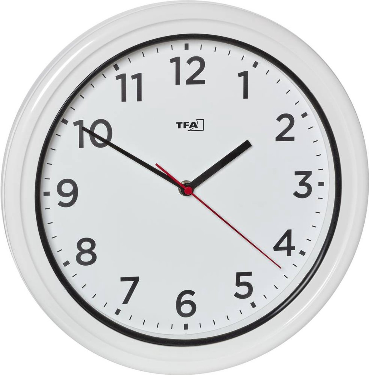 TFA Dostmann 60.3078.02 Outdoorhorloge Kwarts 330 mm x 52 mm Wit Spatwaterdicht