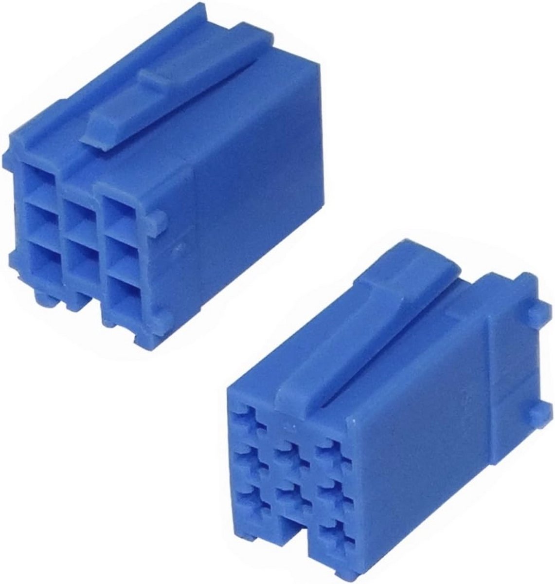 2 x aansluitstekker blauw mini ISO voor synchronisatie van autoradio's