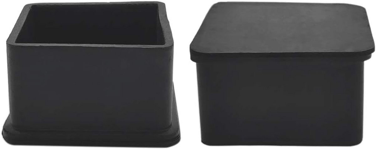 Vloerbeschermers voor Stoelpoot - Antislip Rubber Tips - Zwart - 50 x 50mm - 4 Stuks