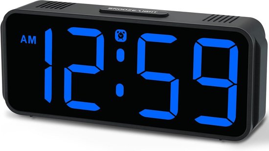 PETSTIBLE LED Digitale Klok Batterij Aangedreven, Slaapkamer Wekker, 12/24 Uur, Snooze (rood