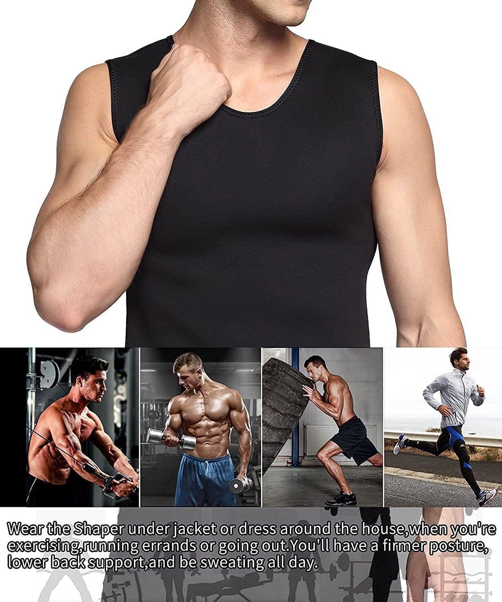 Mannen Sauna Vest voor Meer Zweten en Gewichtsverlies | Taille Trainer & Body Shaper Top