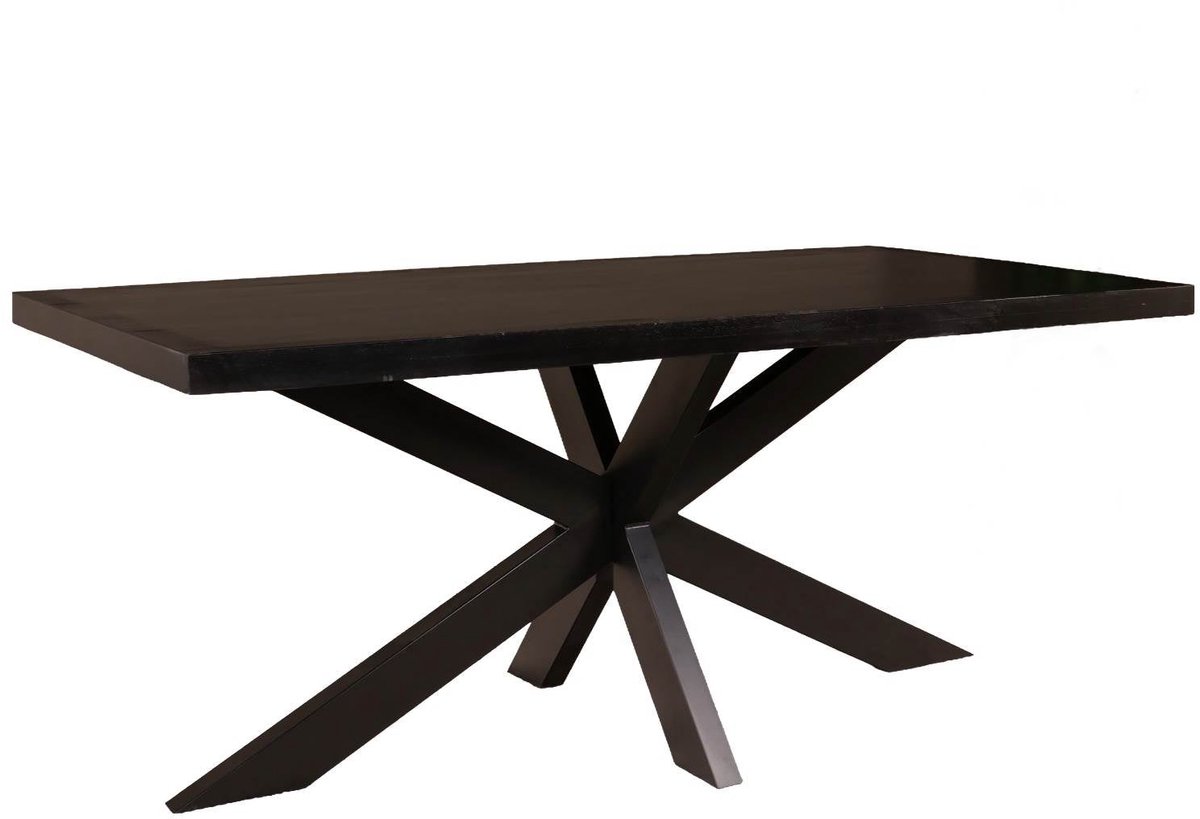 Eettafel langwerpig mangohout 180cm zwart John langwerpige tafel duurzaam mango eetkamertafel