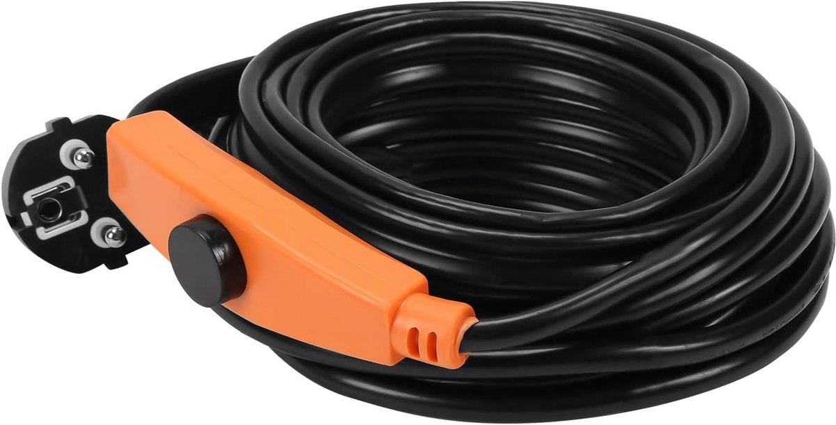 Verwarmingskabel - Antivries kabel - Leidingen beschermen - Met thermostaat - 2 meter - Zw