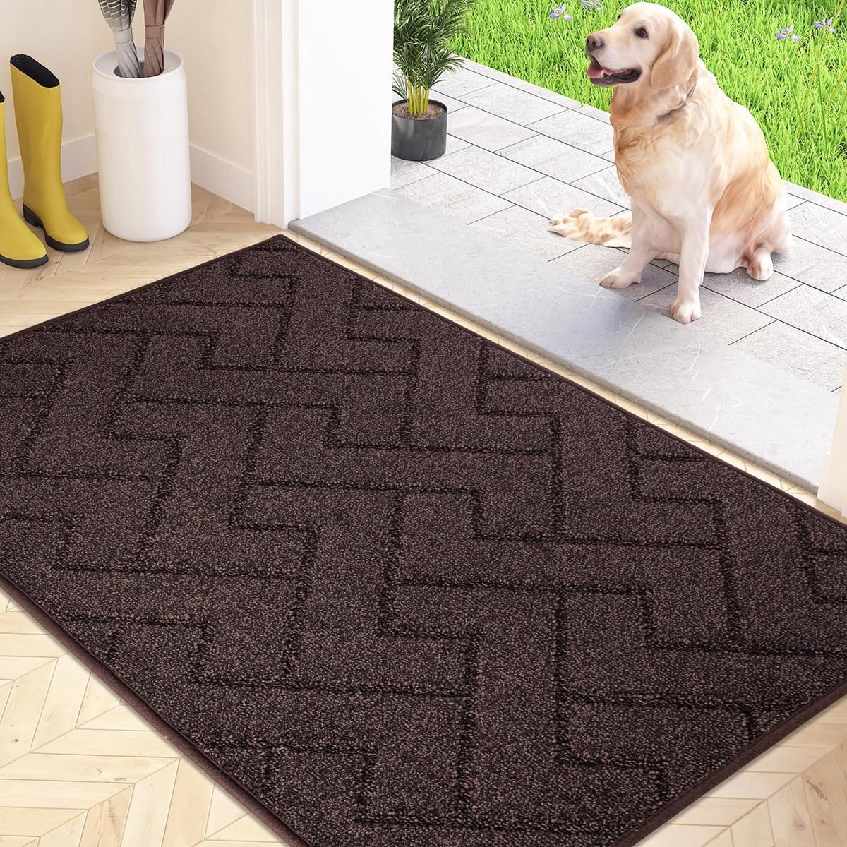 Stunq® Dirt Trapper Mat Binnen 50 x 80 cm, Antislip Deurmat Wasbare Schone Mat Absorberende Deurmat Tapijt voor Hond, Entree, Voordeur en Gang