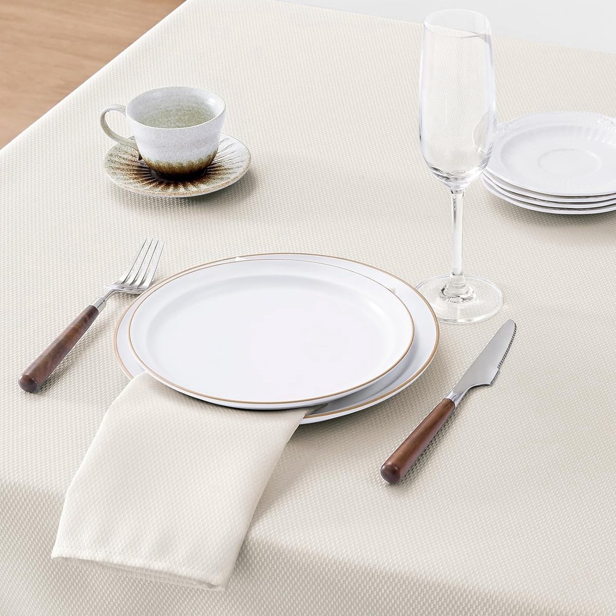 Stunq® Waterafstotend Tafelkleed voor Buitenfeestjes en Bruiloften, 160 cm Rond, Beige