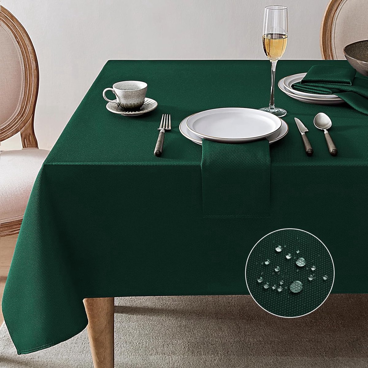 Stunq® Stijlvolle Jacquard Tafelkleed voor Feestelijke Gelegenheden in Groen 140 x 100 cm