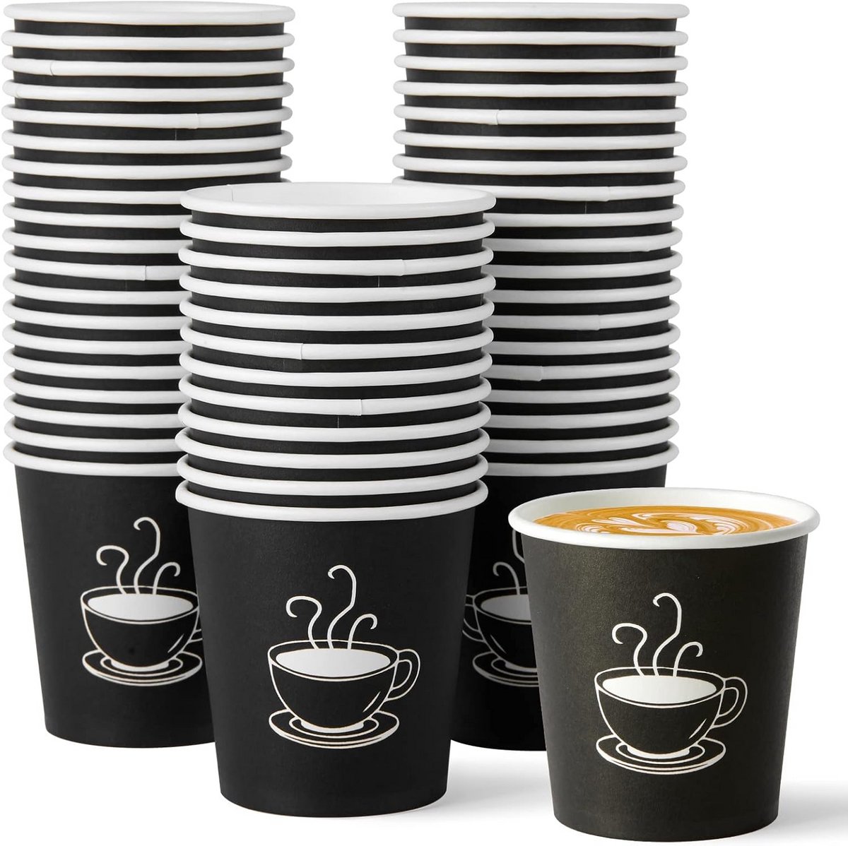 600x Kleine Papieren Bekers 120ml - Wegwerp Koffie- en Drankbekers Warm/Koud