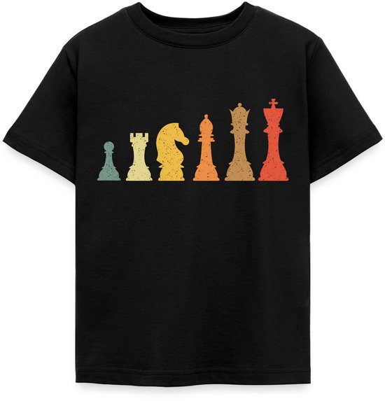 Schaken Evolution Vintage Retro Strategiebeeld T-Shirt Kinderen
