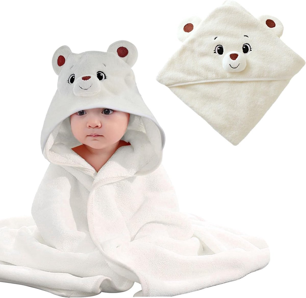 Stunq® Superzachte en Absorberende Baby Badhanddoek met Kap in Dierenthema voor Kinderen tot 3 Jaar