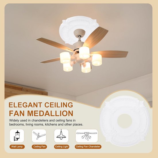 Kroonluchter Medaillon voor Plafond,Decoratieve Plafondrozet | PU Rozen