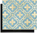 KitchenArt - Deep Azure Blossom - Inductie Beschermer - 65x52 cm - Kookplaat Beschermer - Luxe Afdekplaat Inductieplaat - Anti-slip & Oprolbaar - Beschermmat Inductiekookplaat