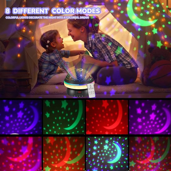 Sterrenhemel Projector Nachtlamp voor Kinderen met Afstandsbediening en Timer — afbeelding 2