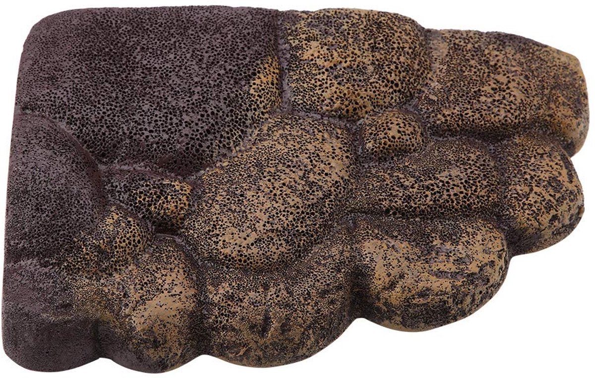 KUIDAMOS-schildpadden semi-aquatisch drijvend eilandplatform, hars eilanden aquariumdecor, ondergedomelde helling met magneet, voor semi-aquatische dieren ondergronds (roestgrootte: S)