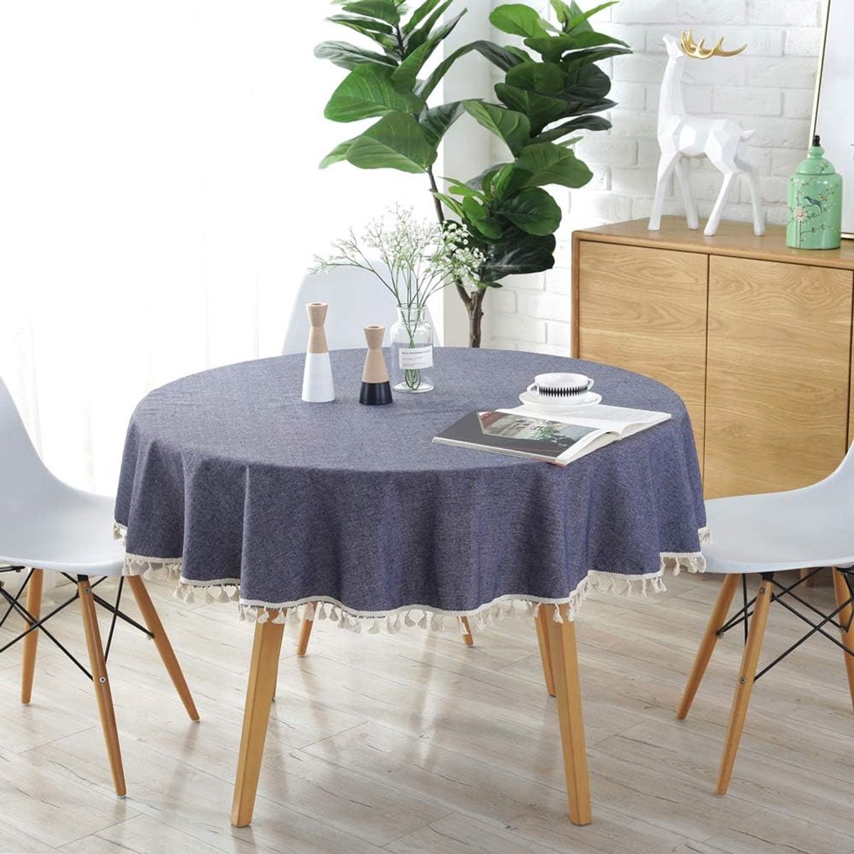 Stunq® Effen kleur kwast tafelkleed, rechthoekig, katoenen linnen tafelkleed, geschikt voor thuis, keukendecoratie, verschillende maten