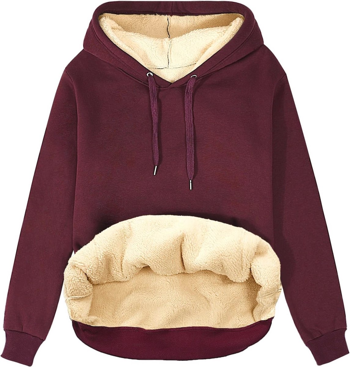 Uniseks Effen Hoodie voor Heren en Dames - Oversized Fleece Sweatshirt met Kangoeroezak