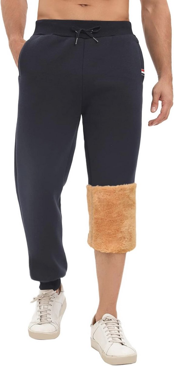 Fleece Joggingbroek voor Heren met Zakken en Trekkoord - Winterwarme Trainingsbroek