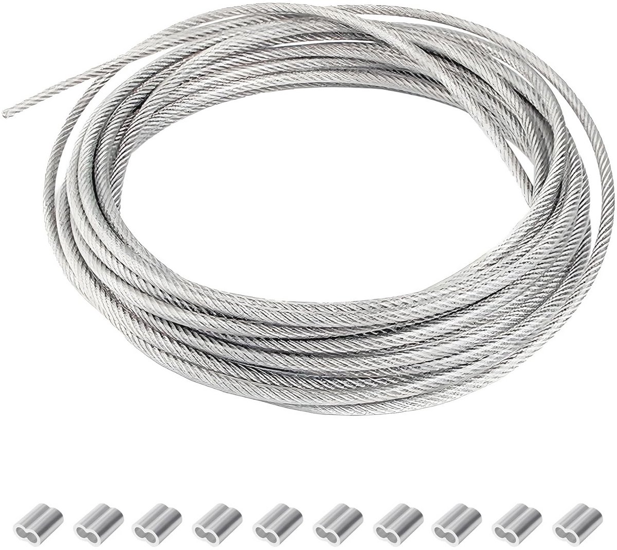 3mm Stalen Kabel met PVC Coating - 18 Meter Roestvrijstalen Staalkabel voor Tuin en Buitentoepassingen