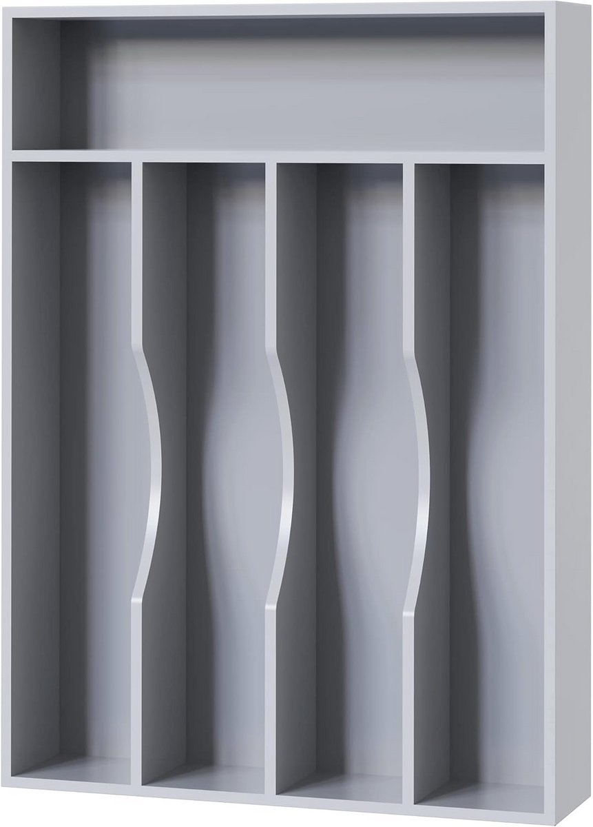 Organizer voor Keuken Lade - 10 Inch Grijs met 5 Compartimenten