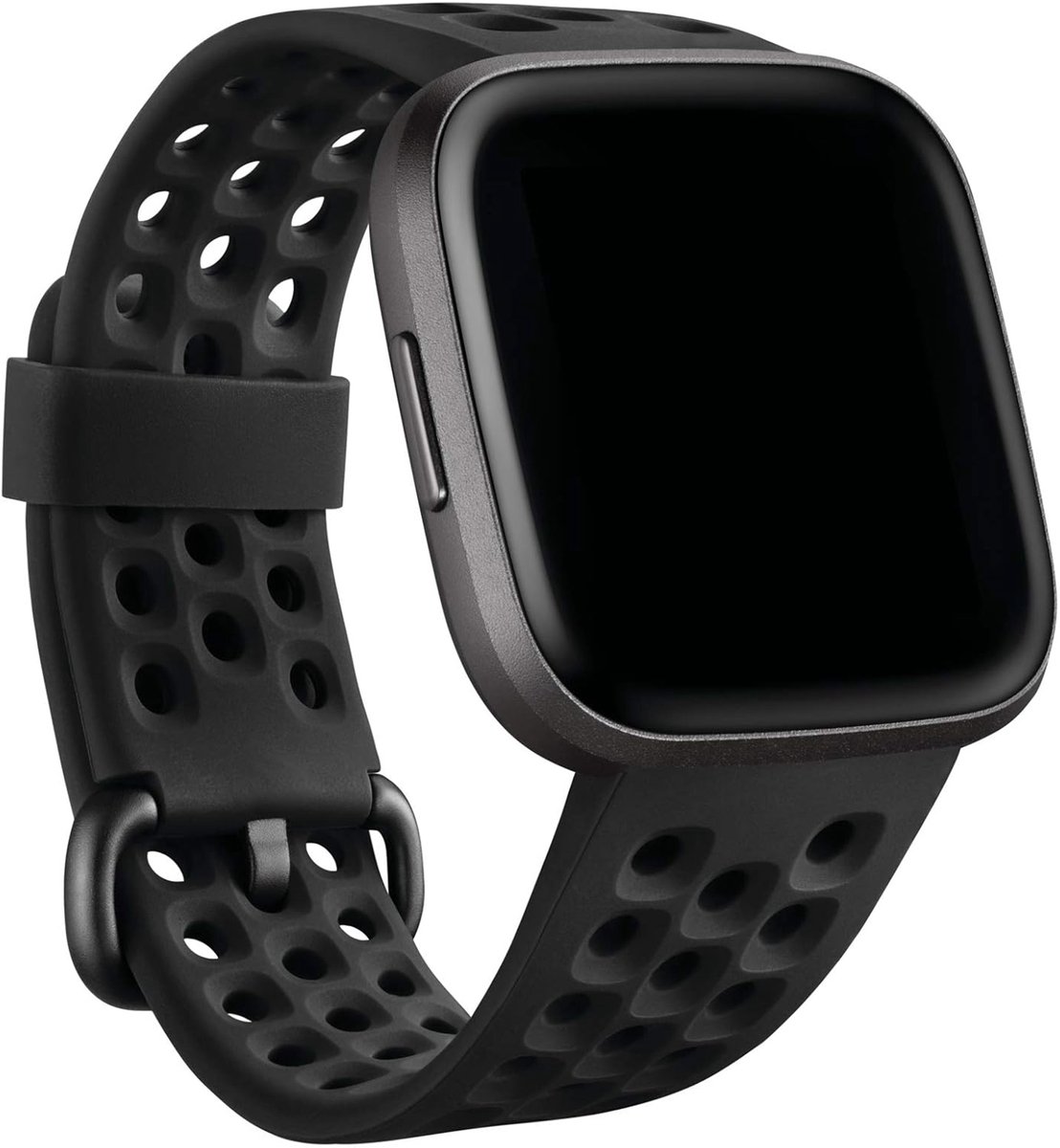 Sport siliconen band Fitbit Versa / Versa 2 / Versa Lite - Maat S - Zwart bandje - Geschikt voor Fitbit Versa/ Versa 2/ Versa Lite - Zwart