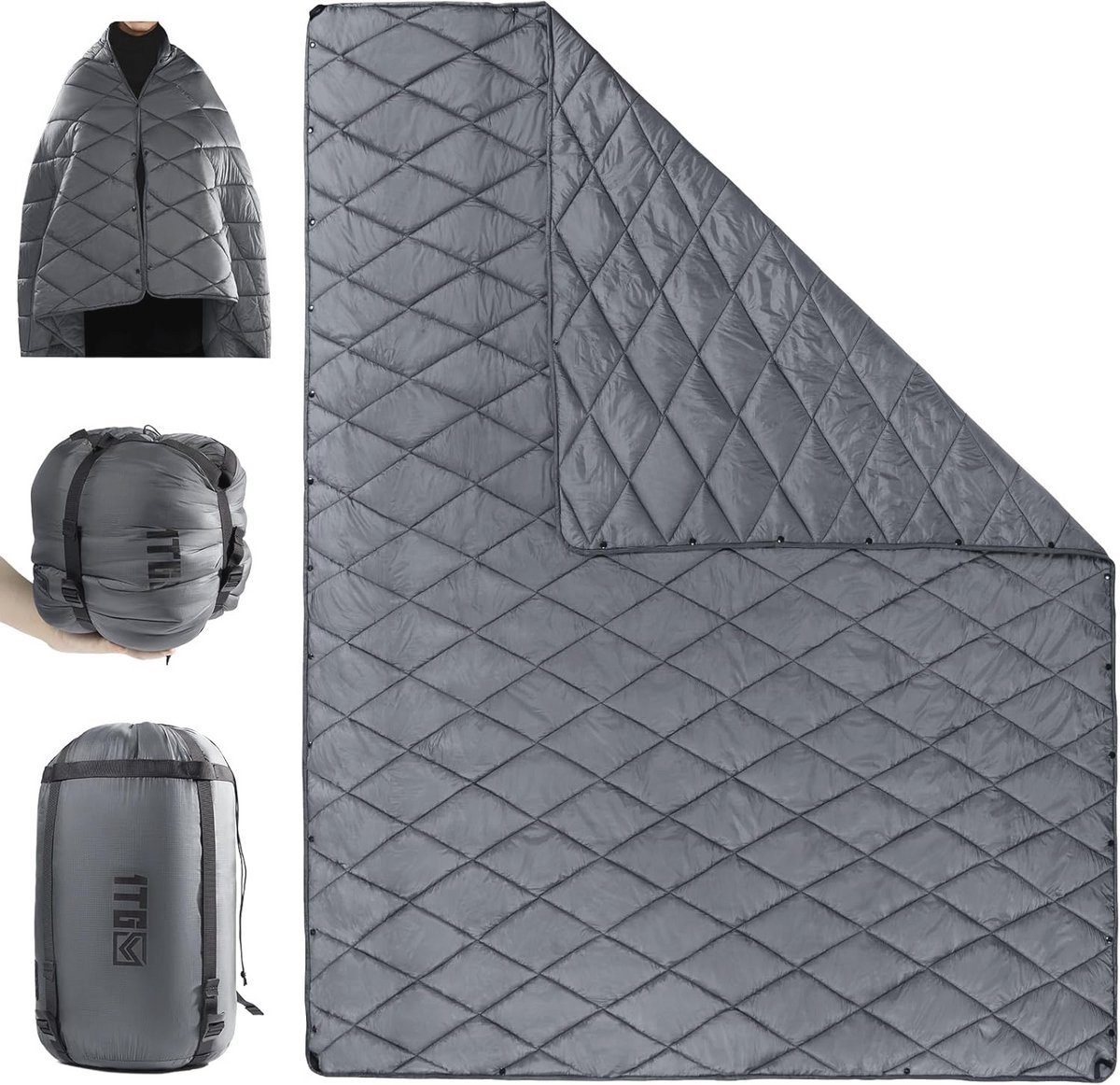 4-in-1 Multifunctionele Campingdeken voor Zomernachten, Reis, Outdoor en Auto