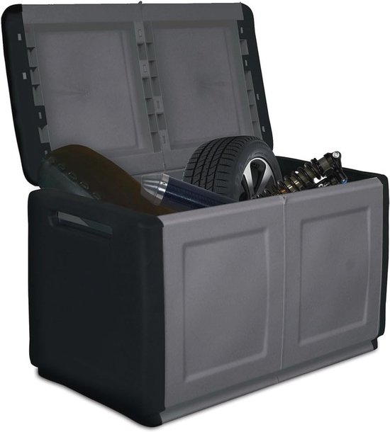 Plonos Tuinkist 143 x 57 x 53,5 cm 390 liter zwart en grijs