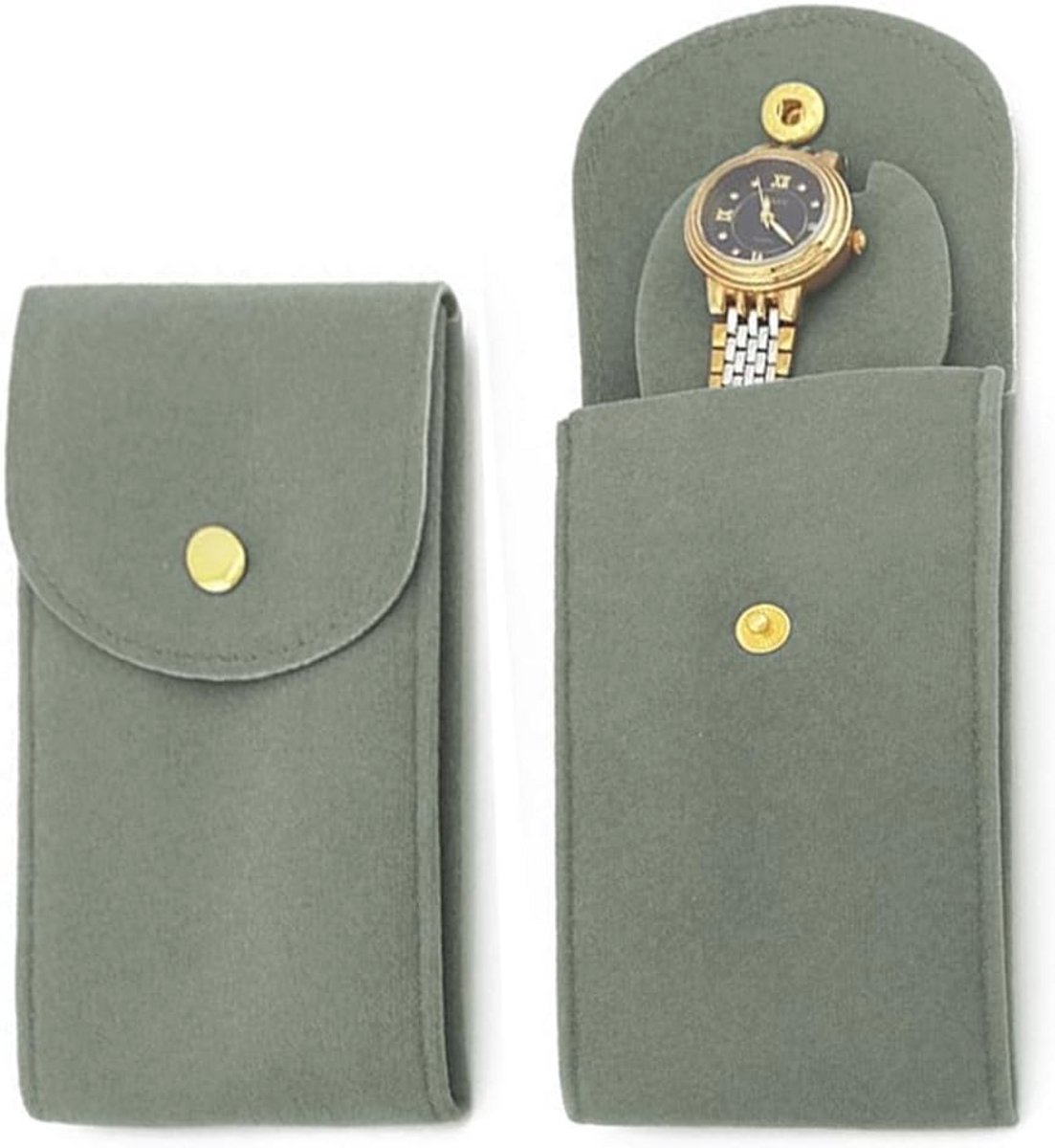 Draagbare Horloge Organizer - Grijze Reishorlogetas voor 1 Horloge