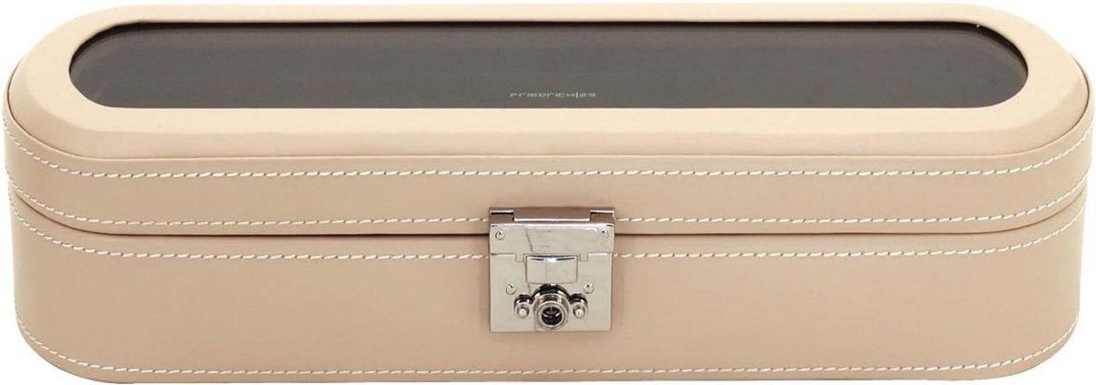 Horlogedoos voor 10 horloges met glazen deksel en afsluitbaar slot