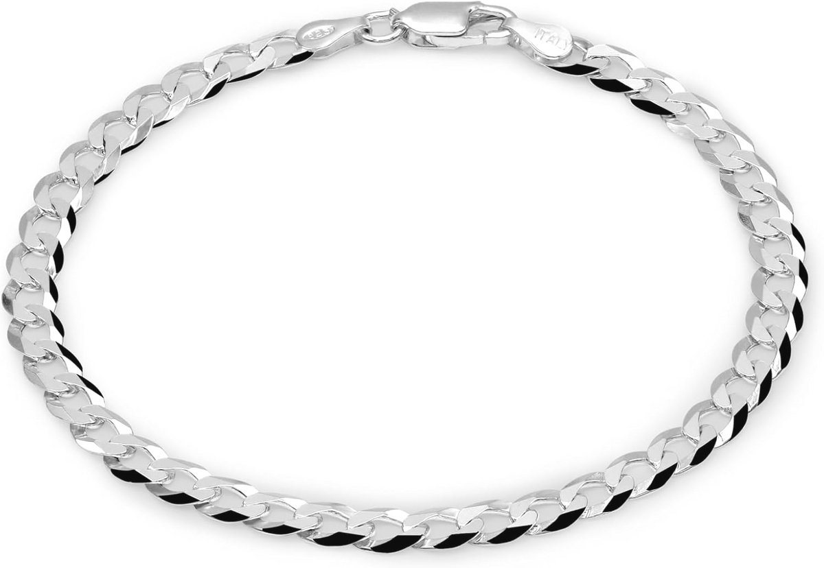 Armband en ketting voor heren en dames van 925 zilver - Cubaanse pantserketting - 18-20 cm - Made in Italy