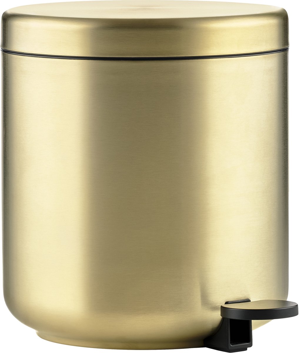 Zone Denmark Ume Pedaalemmer - Prullenbak Badkamer Softclose - Afvalemmer Klein - Toilet & Badkamer Accessoires - Roestvrij staal - 4 liter - 22 x 19,5 cm - Goud