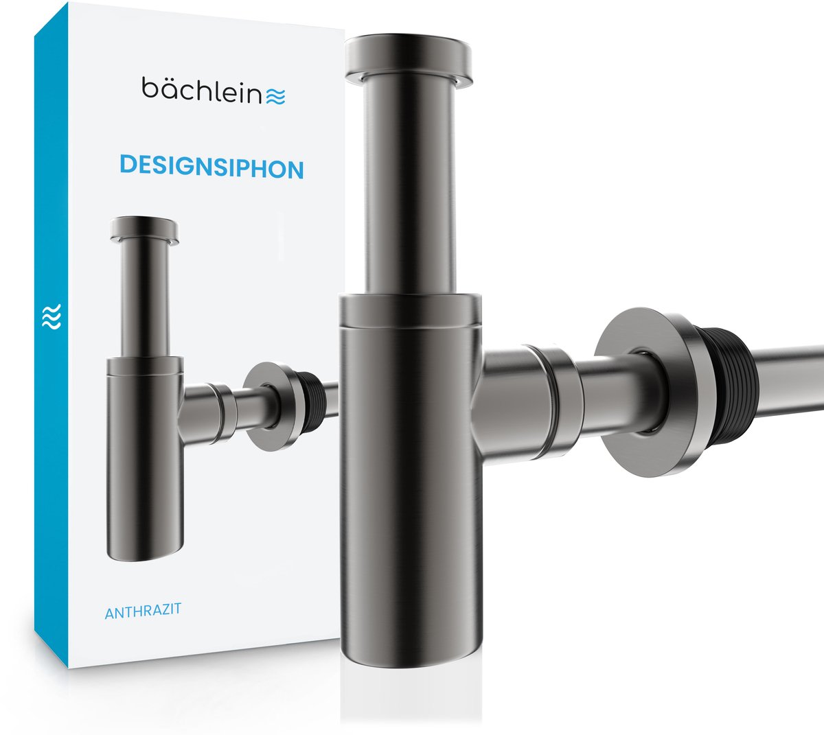 Bächlein Design Sifon Universeel voor wastafel & wastafel - afvoerplug exact - stankafsluiter met reinigingsopening + montagehandleiding - design sifon afvoerplug buis sifon