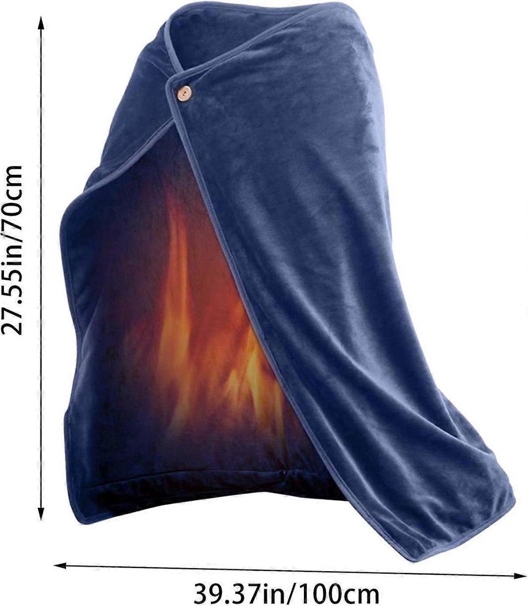 Elektrische Deken - Verwarmde Plaid - Warm Blijven - USB Verwarmd - 100x70cm - Blauw thumbnail 5