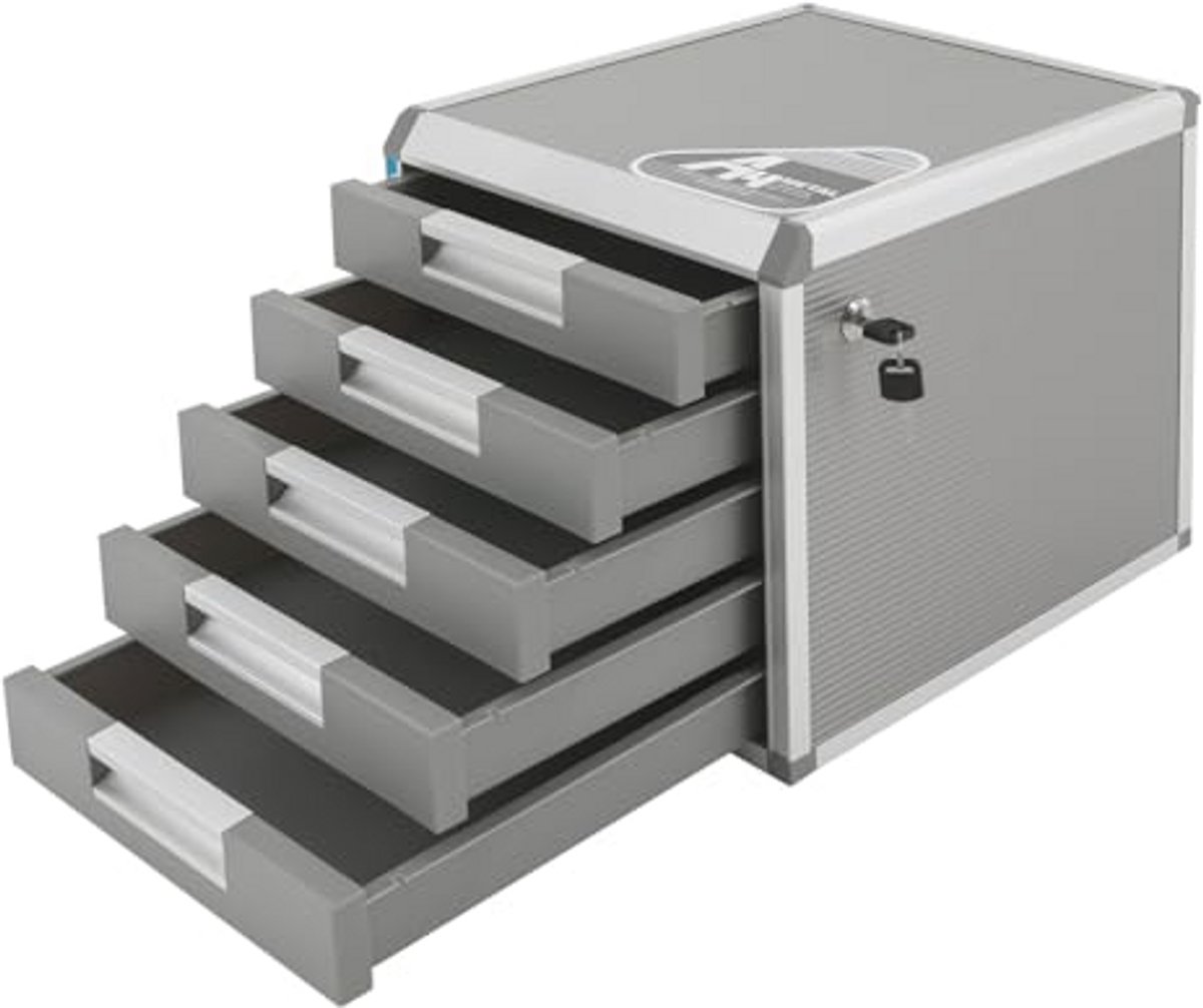 Draaibare Lade-Organizer voor A4 Documenten - 5 Vakken, Afsluitbaar, Modern Design