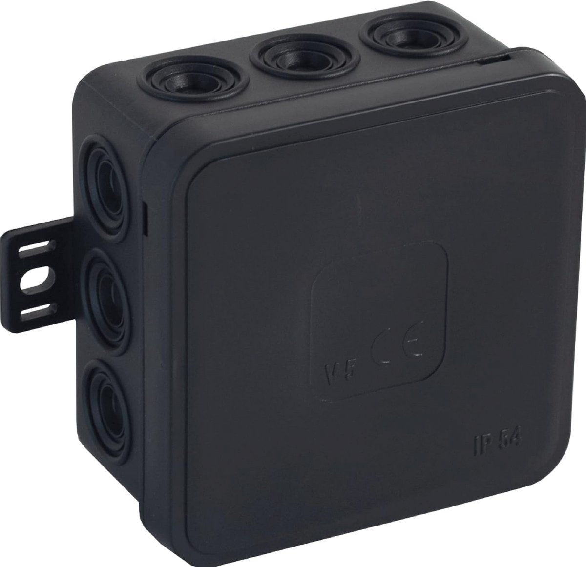 Kabelbox Inbouw Aansluitdoos CLICK IP54 met 12 Doorvoeren 75x75x41mm - Zwart