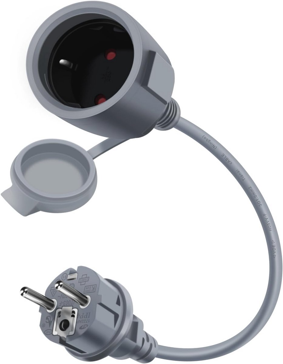 Korte Schuko Uitbreidingskabel 16A/250V - IP44 Geschikt voor Binnen en Buiten