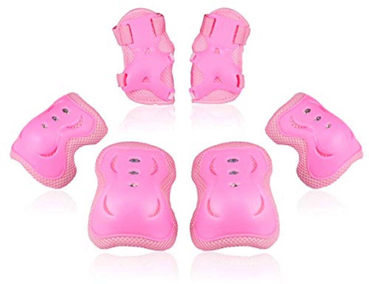 Knie-en Elleboogbeschermers Set voor Kinderen - Skate, Fiets en Outdoor Activiteiten - Roze - 3-15 Jaar