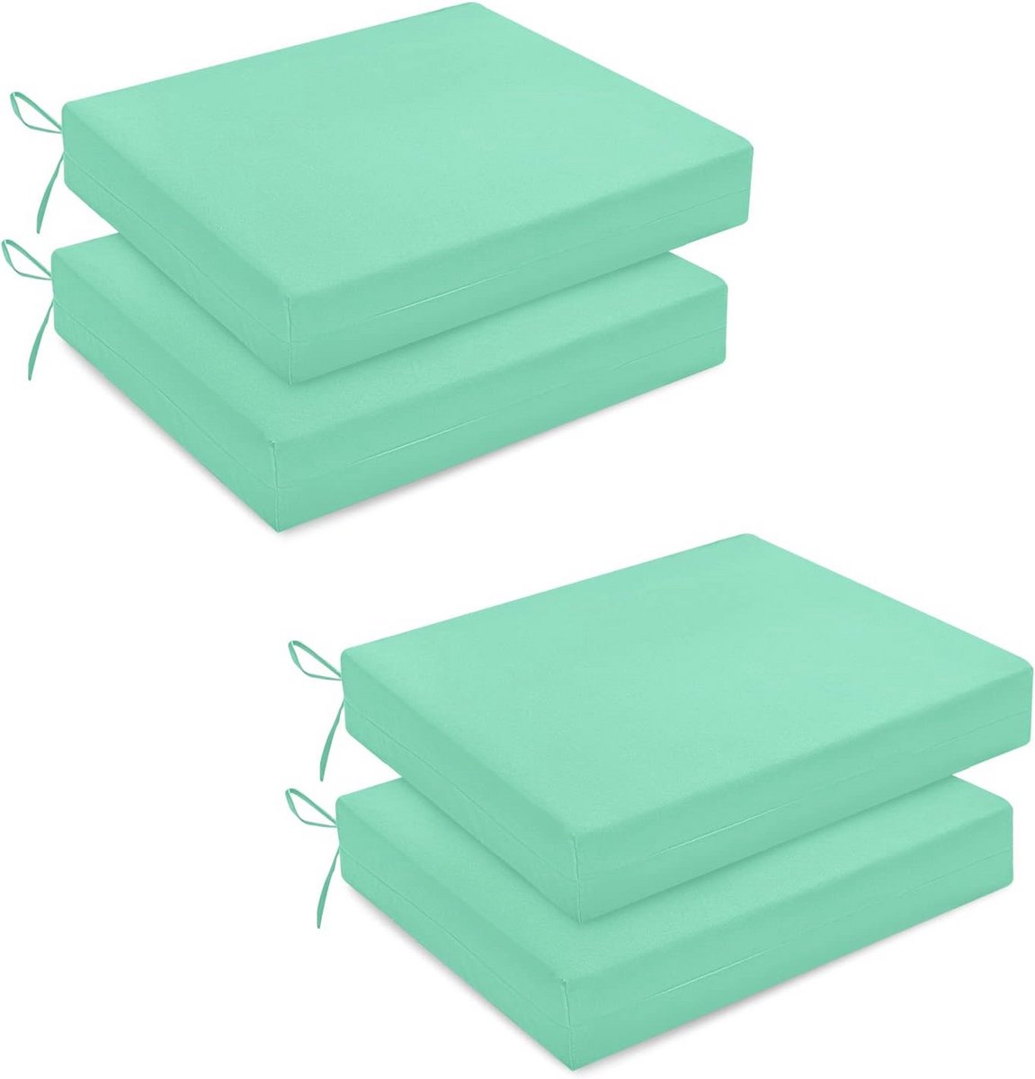 Set van 4 waterdichte hoekkussens voor terrasmeubilair - blauwgroen