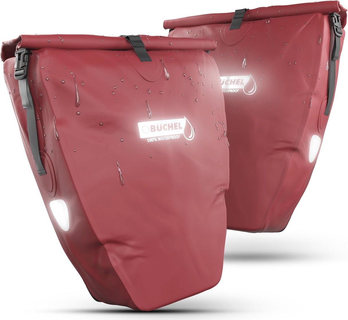 Fietstassen set van 2 voor bagagedrager - 25,4 l, 100% waterdicht, met draaggreep en schouderriem