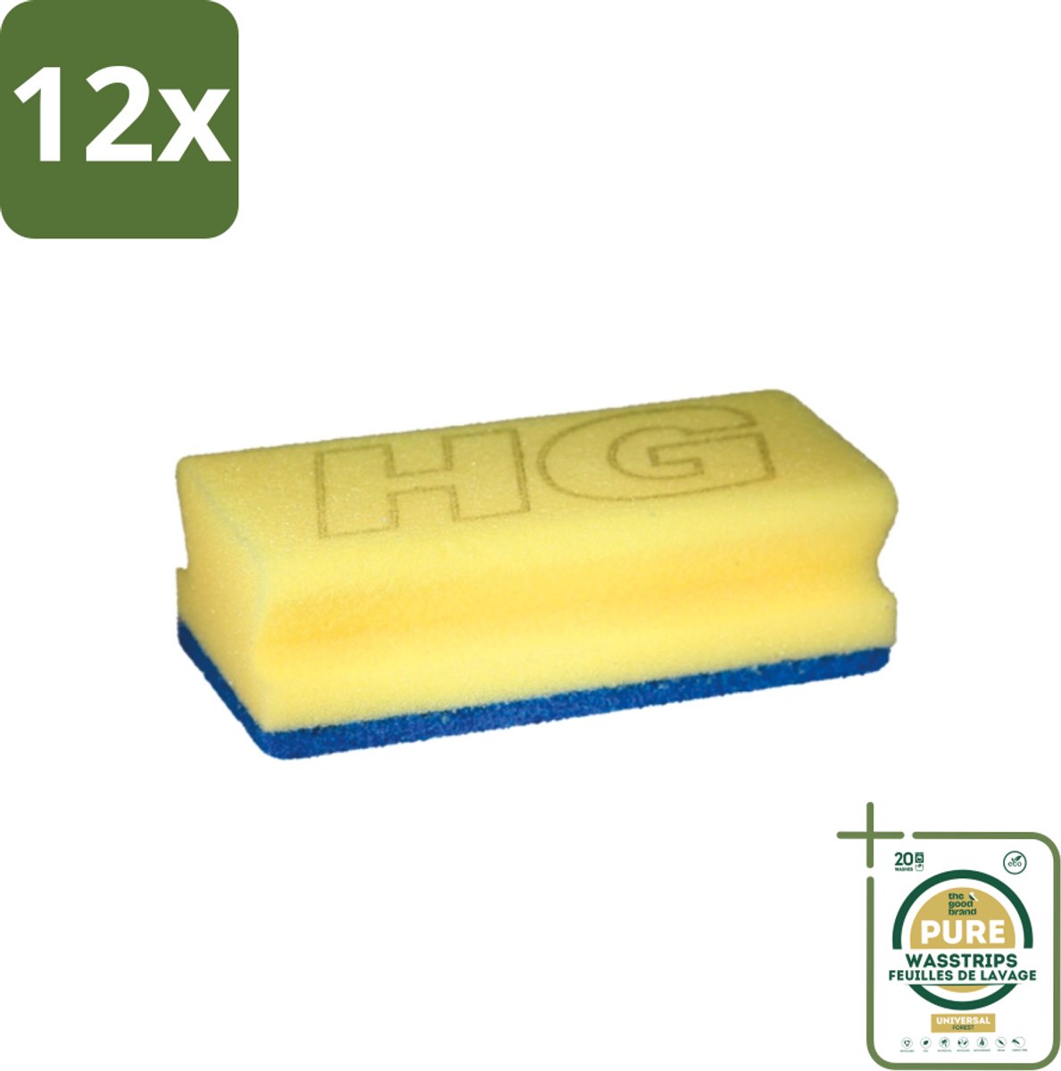HG Sanitairspons - Voordeelverpakking - 12 stuks - Sanitair schoonmaken - Spons