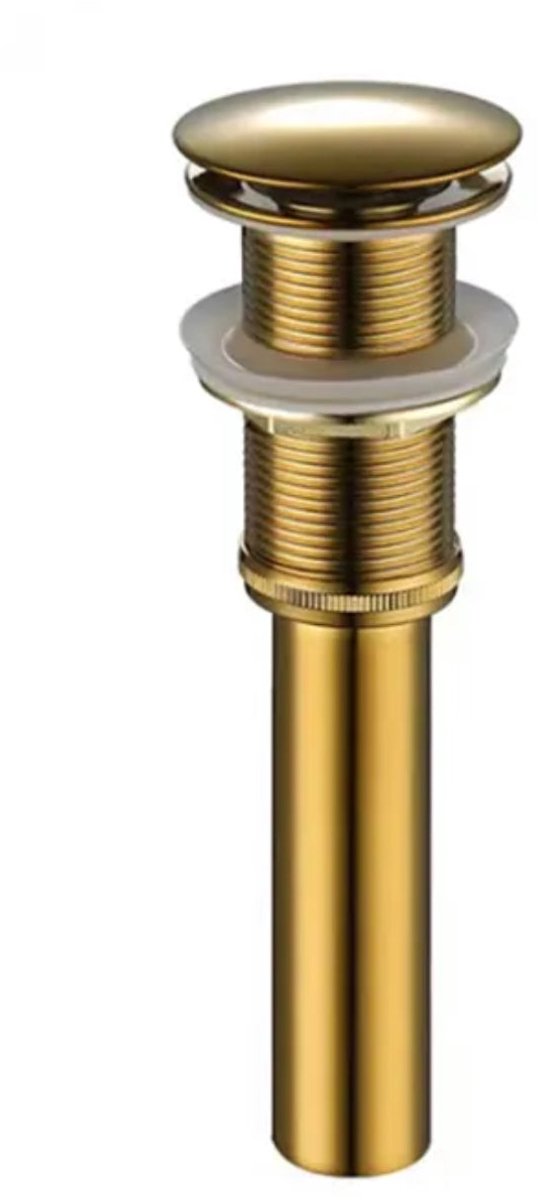 Hudor Clic Clac Band 001 Goud - 100% Messing Afvoerplug - Moderne Badkamer Wastafel Afvoer - Elegante Gouden Afwerking - Design Wastebak Plug