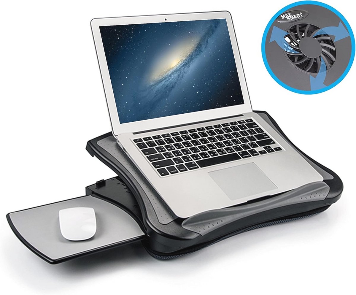 Ergonomische Laptop Bureauverhoger met Koelventilator en Verstelbare Hoek