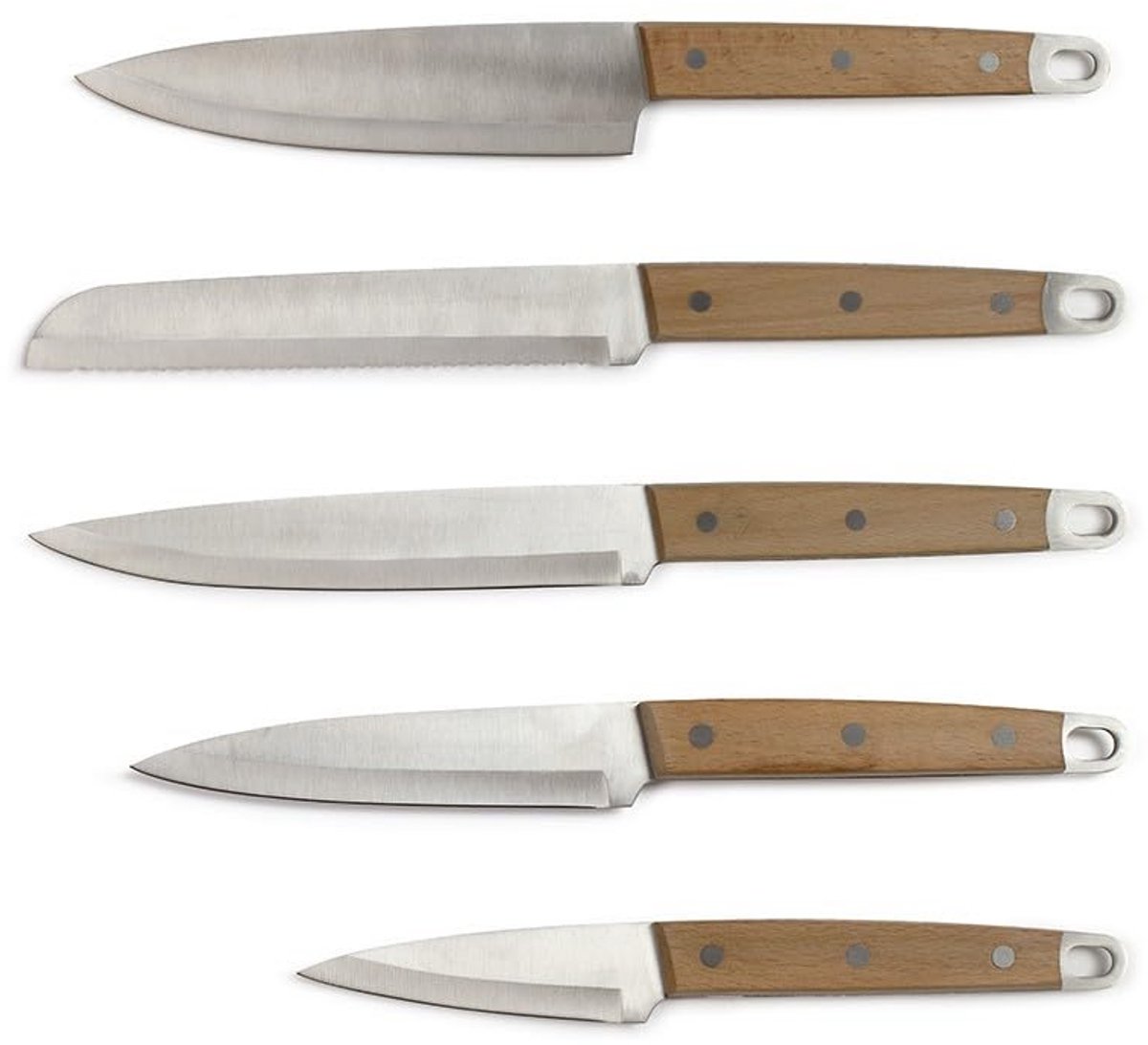 Set van 5 professionele keuken- en snijmessen