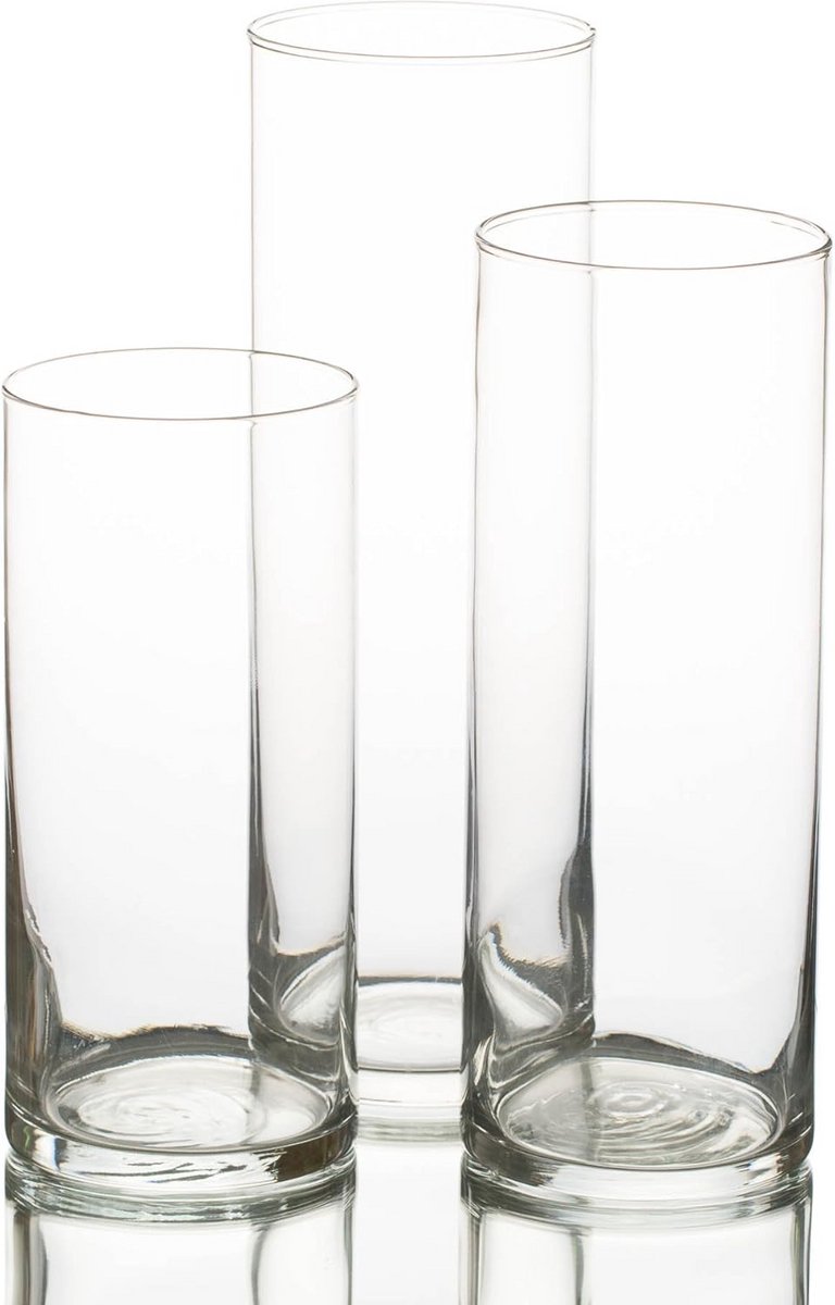 Cilindervaas set van 3 glas