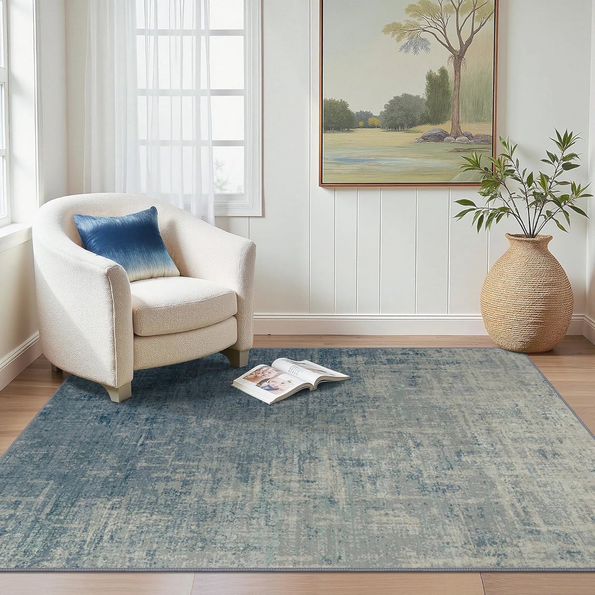 Boho Vintage Tapis Blauw 160 x 230 cm – Wasbestendig en Onderhoudsvriendelijk