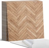 Coloray Plaktegels - Visgraatpatroon Zelfklevende Tegels - 20 cm x 20 cm - Bruin Plaktegels - 20 stuks - Vierkant PVC Tegels - Plaktegels Badkamer - Plaktegels Vloer - Vinyl Tegels - Wandtegel Zelfklevend