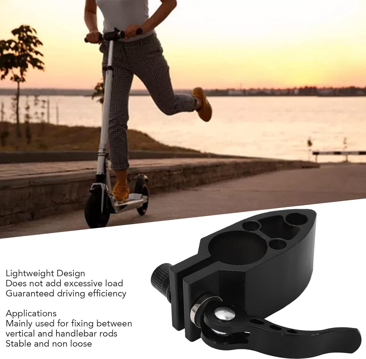 Robuste Aluminium Clamp voor Elektrische Scooter - Slot - 10 Inch Vouwbare Clamp met Verticale Stang voor Stuurstang - Robuste - €35,98