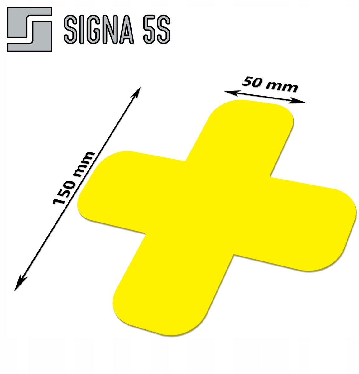 SIGNA 5S Vloermarkering X-vorm, 150x150mm, Geel