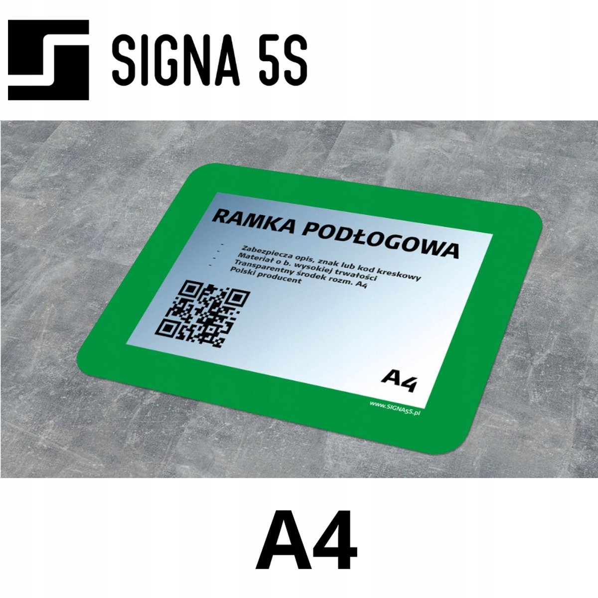 SIGNA 5S Vloerframe A4 Groen - Zelfklevend, Duurzaam