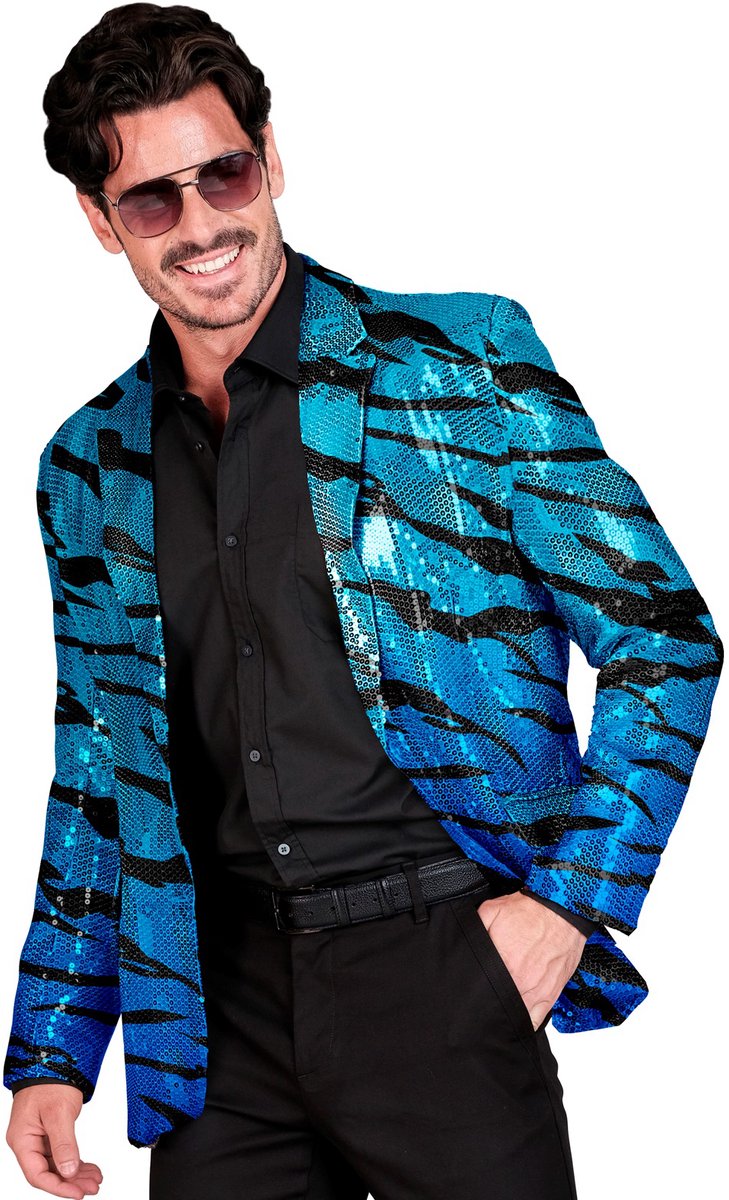 Paillettencolbert blauwe golven