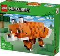 Boîte du set LEGO Minecraft Le Renard, montrant le renard dans un environnement boisé et le texte 'LEGO MINECRAFT 10+ 21588 497 pcs The Fox'.