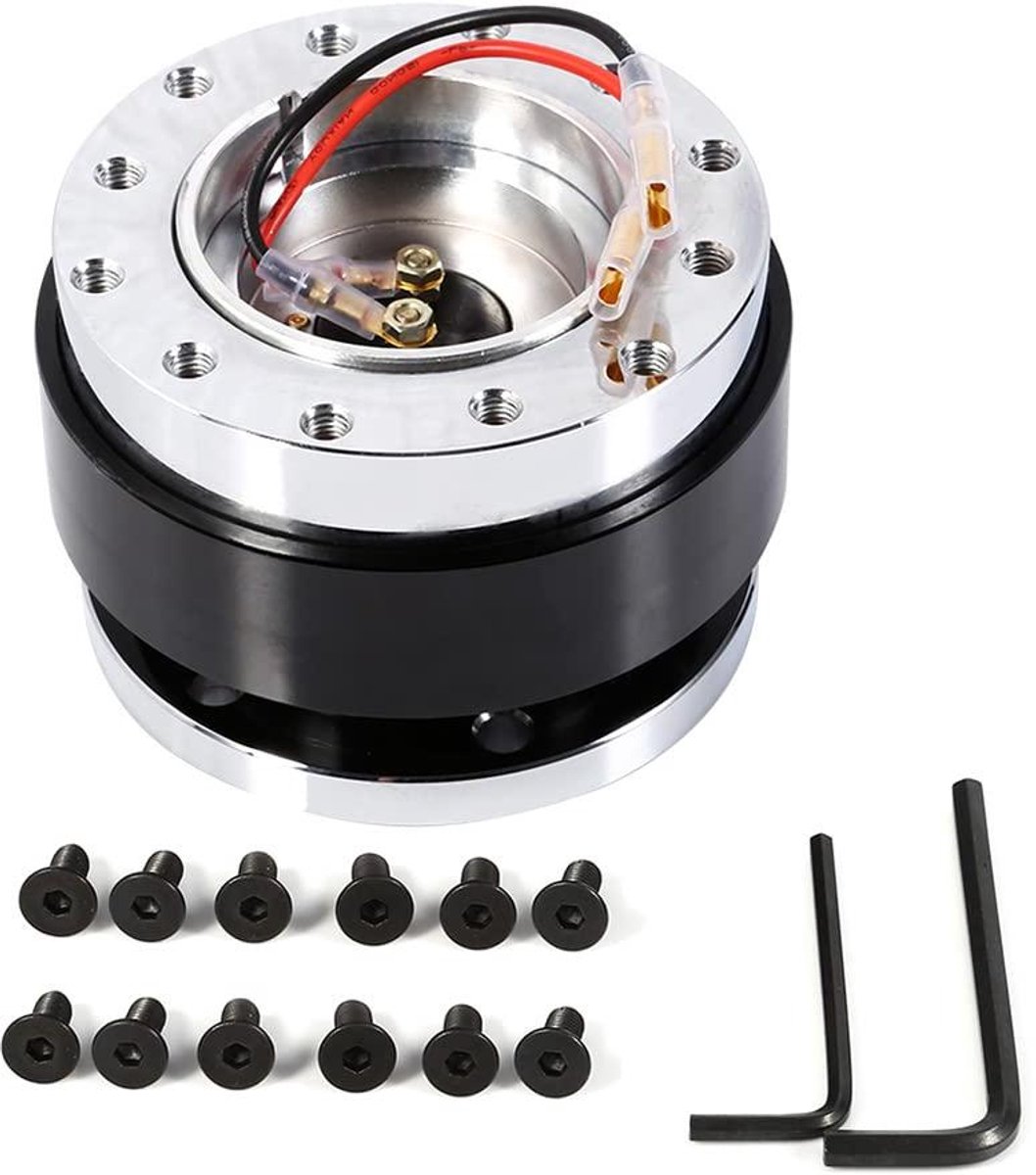 CSGoods - Stuurwiel Adapter met 6 Gat, Zwart, Universeel Bevestigingssysteem